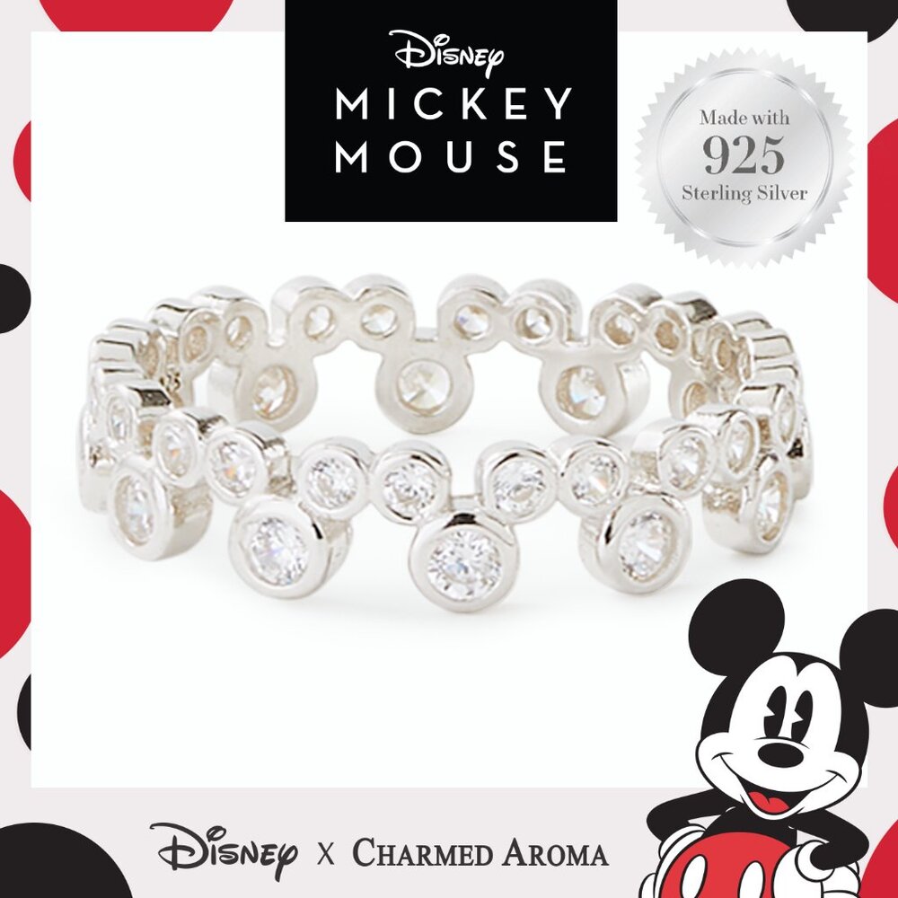 Official Disney Mickey Mouse eternity band ring, 925 Sterling Silver